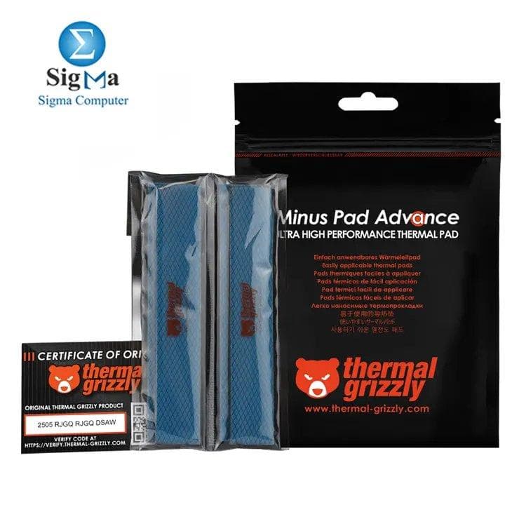 ثيرمال جريزلي Minus Pad Advance مقاس 120x20x1.5 مم، 4 قطع، وسادة حرارية - TG-MP-A-120-20-15-4
