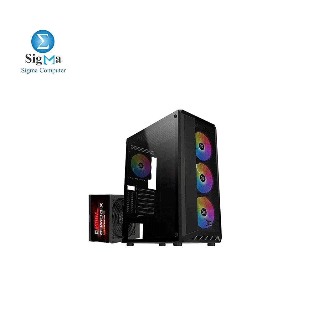 كيسة كمبيوتر XIGMATEK MASTER X PRO بـ 4 مراوح ARGB + باور سبلاي X POWER 700W 80+ لون أبيض Mid Tower