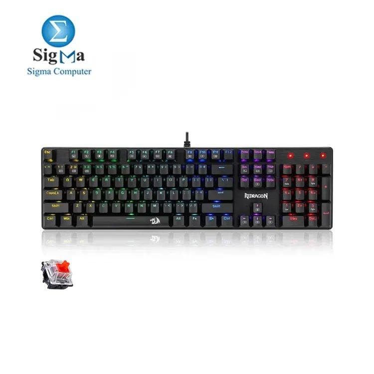 REDRAGON K608 Elite Valheim Mechanical Gaming Keyboard Rainbow Backlight , Red Switch, 104 Keys, Wired , Full Rollover