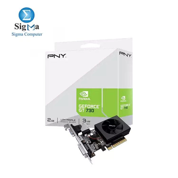 كرت شاشة PNY GeForce GT 730 2GB بمروحة واحدة (Low Profile)