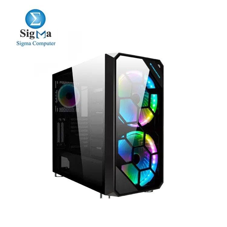 كيسة كمبيوتر XIGMATEK Zest أسود ATX ميد تاور (2 مروحة 200mm + 1 مروحة 120mm ARGB)