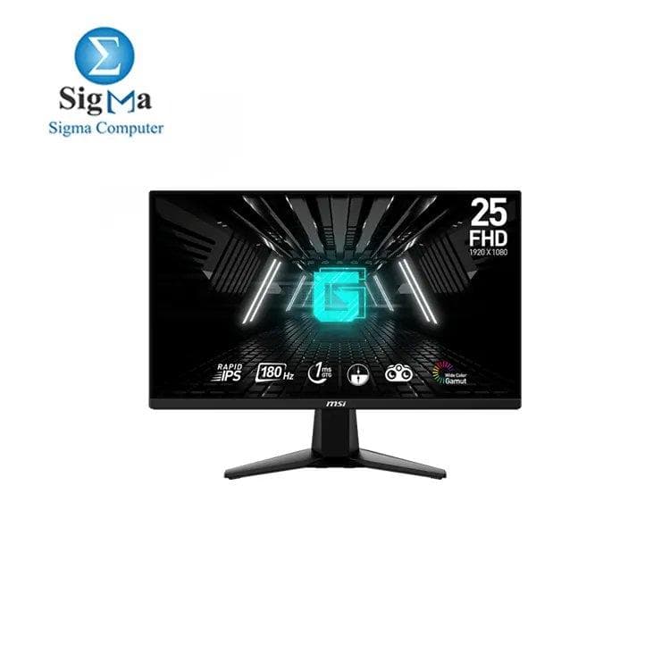 شاشة ام اس اي G255F 25 بوصة، FHD 1920x1080، 180Hz، 1ms لوحة Rapid IPS (ضمان محلي 3 سنوات)