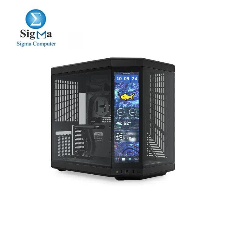 HYTE Y70 Touch Infinite Dual Chamber ATX Mid Tower Modern Aesthetic Case with Integrated 2.5K LCD Touchscreen - BLACK