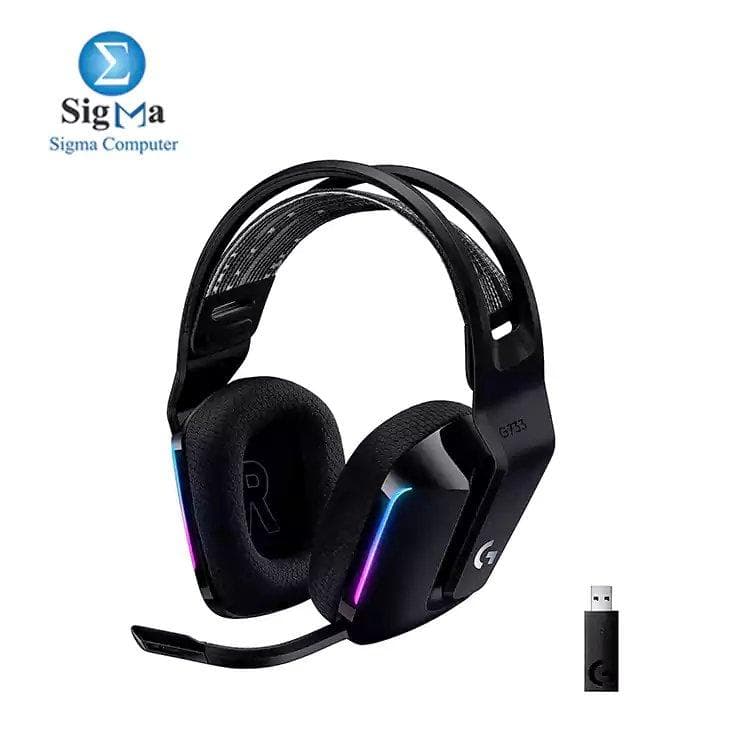سماعة رأس لوجيتك G733 LIGHTSPEED لاسلكية RGB للجيمنج - أسود - 2.4GHZ - EMEA - 981-000864
