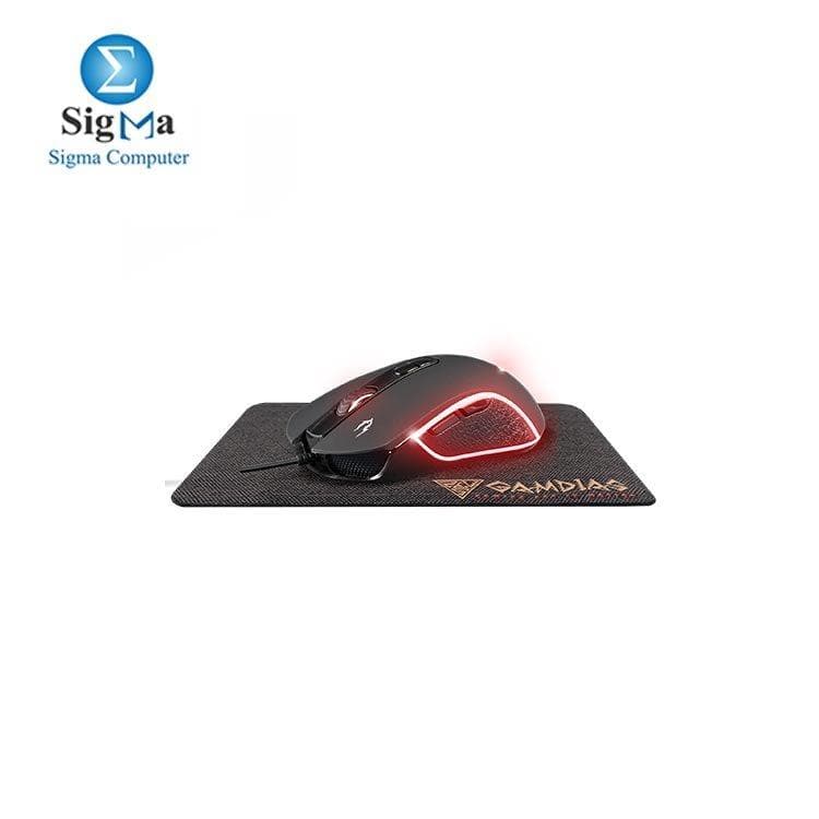 ماوس جيمنج GAMDIAS ZEUS E3 + ماوس باد NYX E1