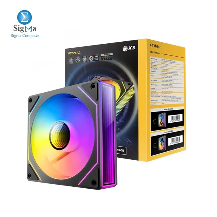 انتيك VISION 120 ARGB - أسود (طقم 3 مراوح)