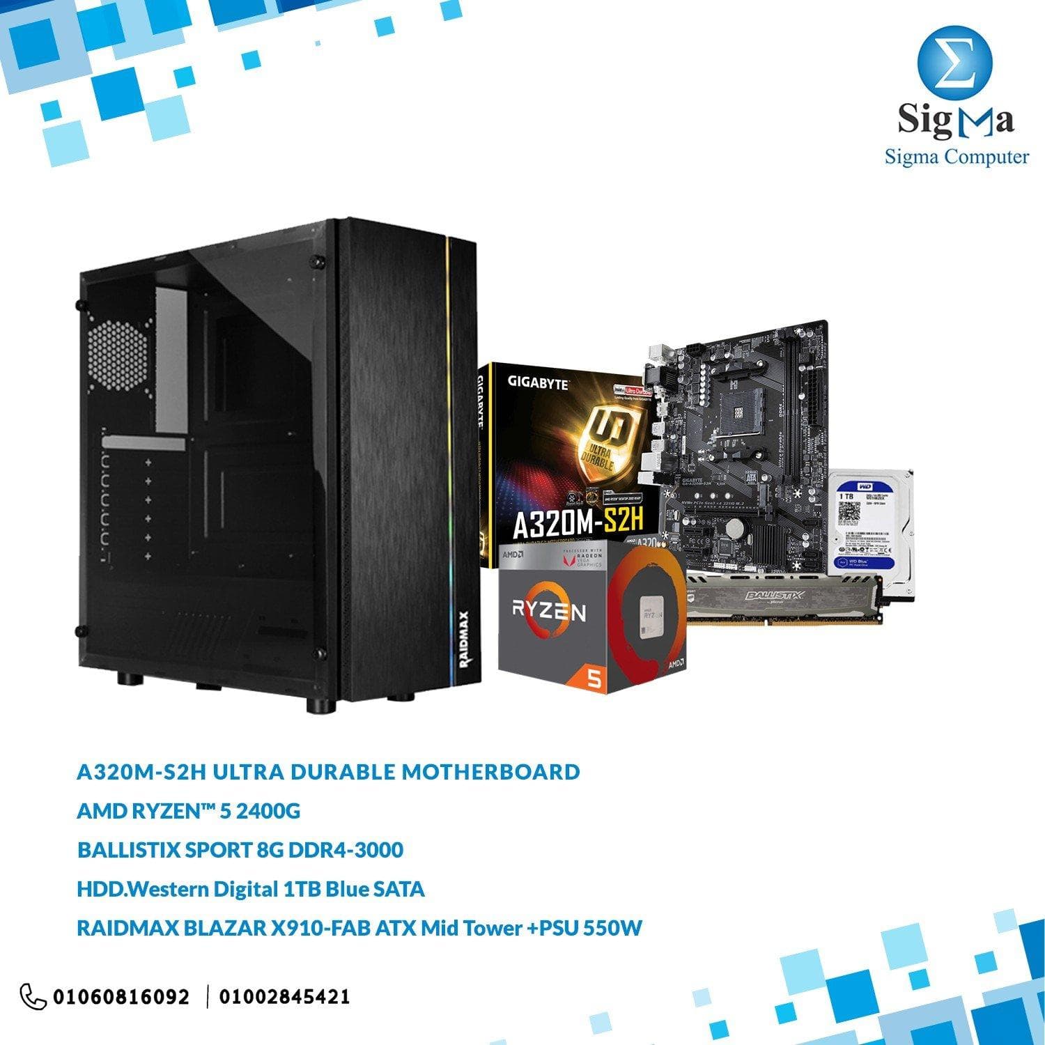 باندل لوحة أم a320m ومعالج Ryzen 2400G
