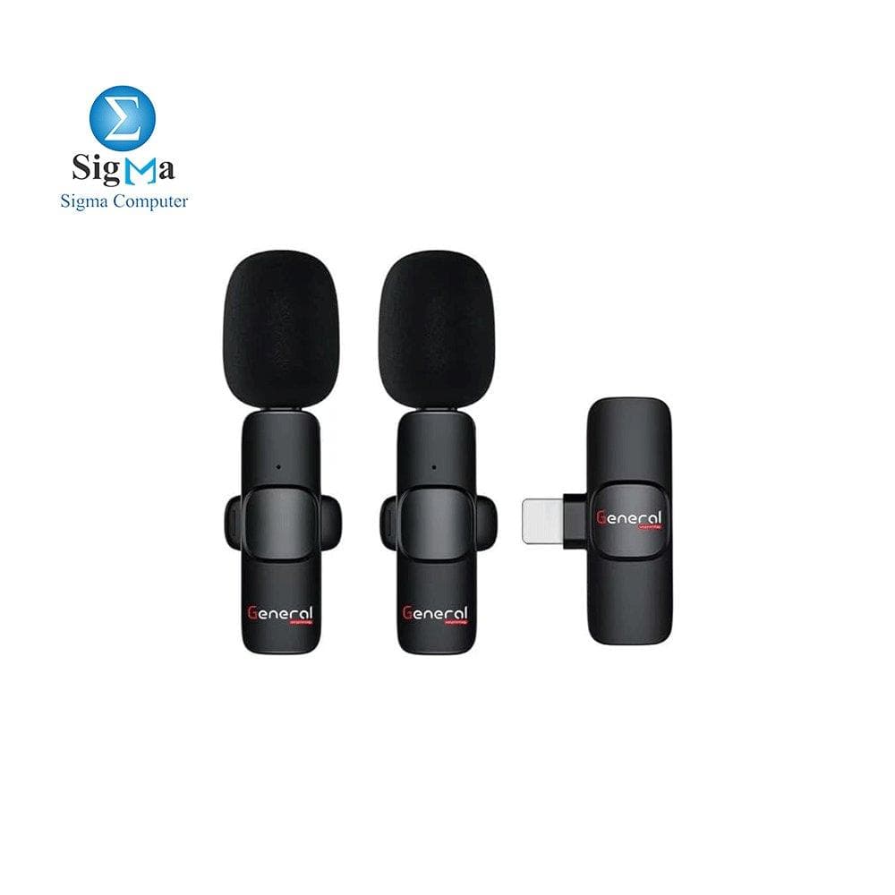ميكروفون General K10 k2 للهواتف الذكية، ميكروفون لاسلكي صغير لافالير بمنفذ USB C، توصيل وتشغيل
