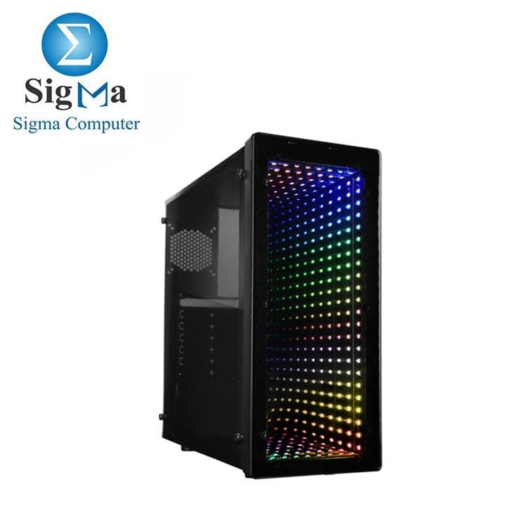 كيسة كمبيوتر RAIDMAX GALAXY X230FAB ARGB زجاج مقسى ATX Mid Tower + باور سبلاي 550 وات