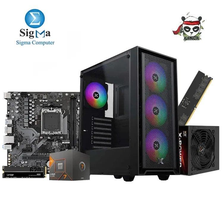 PANDA R7 8700G -103- GIGABYTE B650M H - AMD Ryzen 7 8700G - Lexar 16GB DDR5 5600 MHz - Lexar NM620 256GB - Xigmatek Sky II And X-Power 600W 80+White