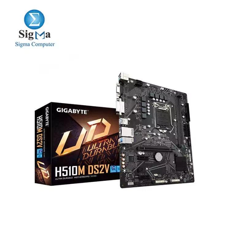 لوحة أم جيجابايت انتل® H510M DS2V Ultra Durable مع 6+2 Phases Digital VRM, PCIe 4.0* Design, Realtek 8118 Gaming LAN, Anti-Sulfur Resistor, Smart Fan 6