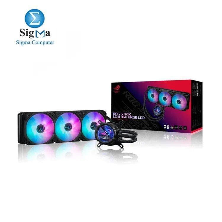 ASUS ROG Strix LC III 360 ARGB LCD All-in-one CPU Liquid Cooler - Intel LGA 1700, 1200, 115X - AMD Socket AM4, AM5 – with 2.1" IPS LCD, Asetek’s New Gen7 v2 Pump, and Premium ROG ARGB Fans