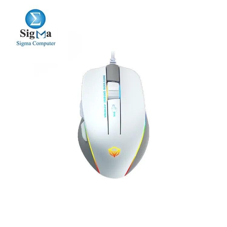 ماوس MEETION GM23 2023 بإضاءة RGB دائرية لون أبيض