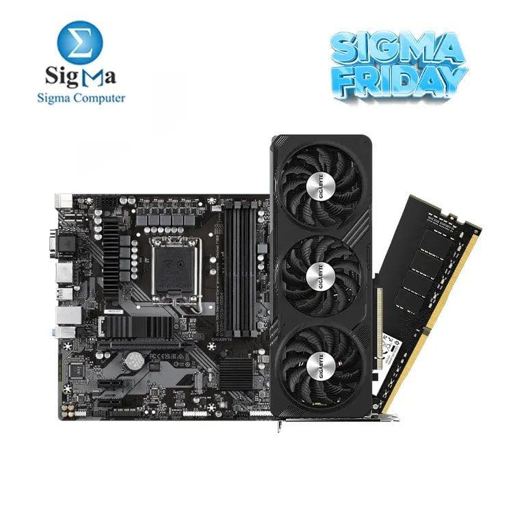 GIGABYTE B760M-DS3H AndGIGABYTE  RTX4060 GAMING OC 8GB DDR6 And ram Lexar 1x16GB 3200 DDR4