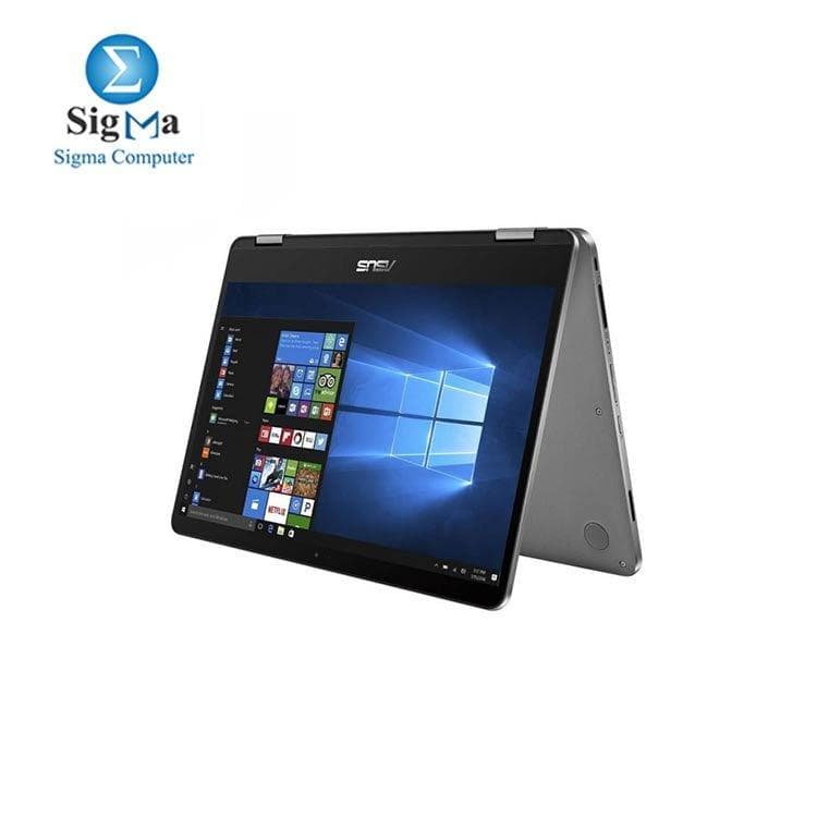 لابتوب اسوس VivoBook Flip TP401MA-BZ215T معالج Celeron N4020، رام 4GB، هارد 128GB SSD، كرت شاشة Intel UHD، شاشة 14 بوصة HD تاتش، ويندوز 10، لون رمادي، مع قلم مجاني