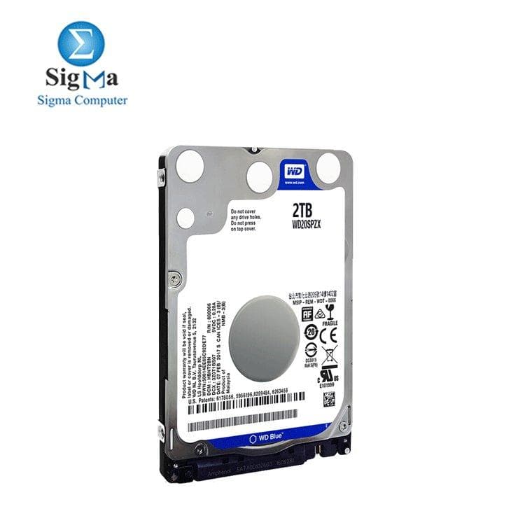 هارد ويسترن ديجيتال Blue سعة 2TB للابتوب - بسرعة 5400 RPM ساتا 6 Gb/s كاش 128MB مقاس 2.5 بوصة