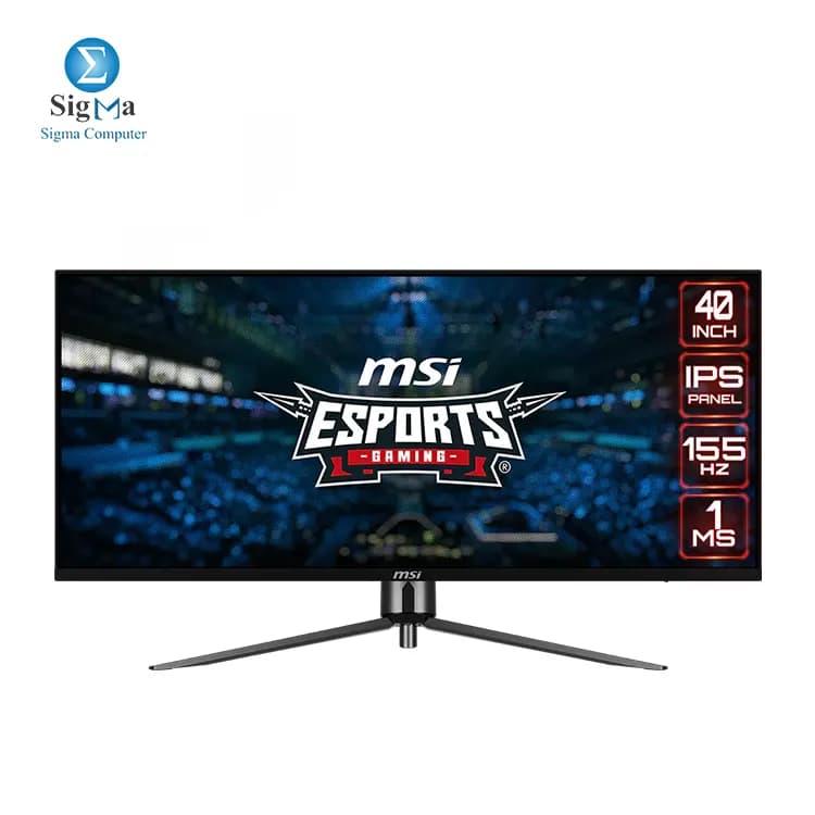 شاشة جيمنج ام اس اي MAG401QR مقاس 40 بوصة، 3440 x 1440 (UWQHD)، IPS، 155Hz، FreeSync Premium، HDR400، لون أسود