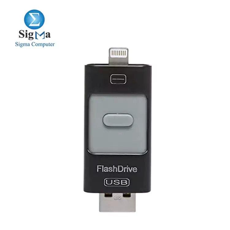 فلاشة تخزين مزدوجة لـ iOS والكمبيوتر - 101830، أسود 64 GB USB