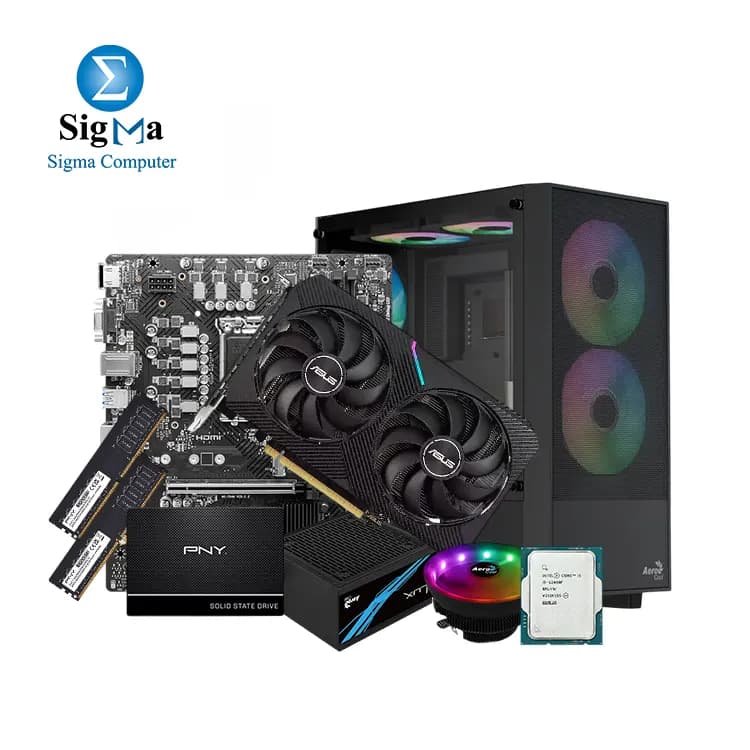 Fighter A60 Intel Core i5-12400F Tray - Aerocool Core plus ARGB CPU Cooler - MSI PRO B760M-E DDR4 - ASUS Dual RTX 3060 OC Edition 12GB - PNY 16GB DDR4 3200MHz - PNY CS900 500GB 2.5" SATA - AeroCool B508A Flow Mid Tower+LUX 550W 80Plus Bronze PSU