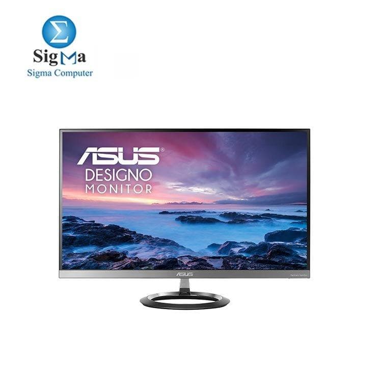 شاشة اسوس Designo - 27 بوصة 2560x1440 IPS 5ms نحيفة WQHD, بدون إطار, صب ووفر, صوت Harman Kardon