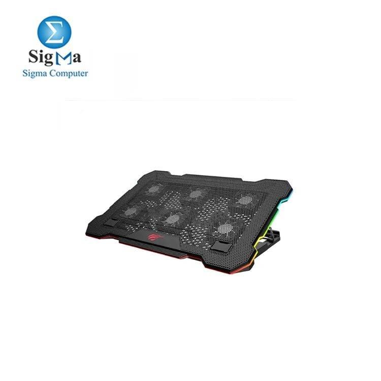 Havit F2071 Havit 9 17 Inch Notebook Adjustable Laptop Stand Cooler 6 Fan Usb Plastic Laptop Cooling Pad For Laptop Cooler
