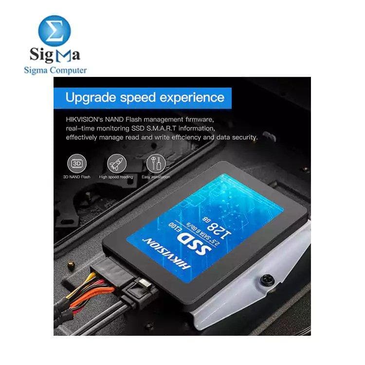 Hikvision E100 2.5' ssd 128gb, internal solid state drive disk storage for laptop desktop, up to 550 mb/s 3d nand sata 2.5 inch.