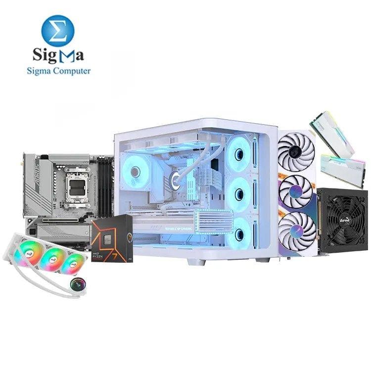 تجميعة جيمنج JINX R7 7700X 3080 - لوحة أم جيجابايت B650M AORUS Elite - معالج اي ام دي Ryzen 7 7700X - رام 32GB - كرت شاشة Colorful RTX 3080 10GB - كيسة AEROCOOL P500C - تبريد مائي AeroCool Oasis L360 - باور سبلاي 750W