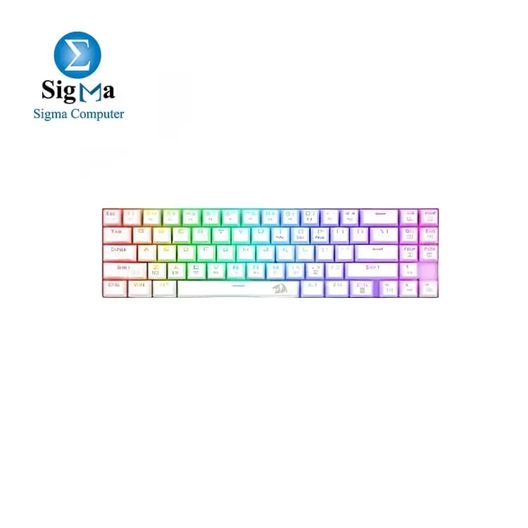REDRAGON DEMOS K599-WRS Mechanical BROWN Switch RGB BACKLIGHT 75% Hot Swappable-AR\EN(WHITE)