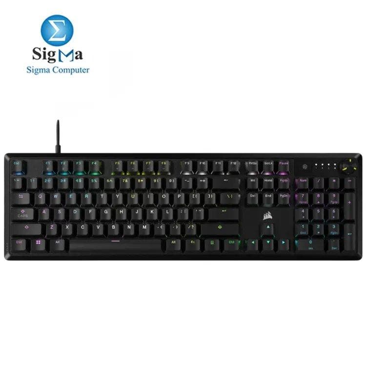 كيبورد ميكانيكي كورسير K70 CORE RGB - كامل الحجم، سويتشات MLX Red، سلكي USB، دعم iCUE
