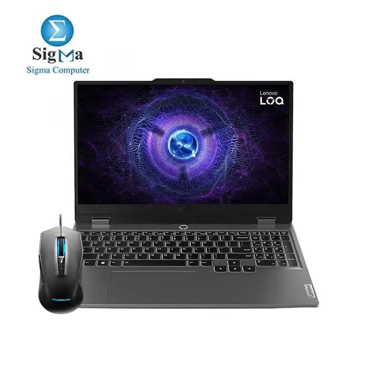 LENOVO LOQ 15ARP9 83JC00H2ED - AMD Ryzen 7 7435HS - NVIDIA GeForce RTX 4050 6GB - 12GB DDR5-4800 - 512GB SSD M.2 - 15.6" FHD (1920x1080) IPS 300nits Anti-glare, 100% sRGB, 144Hz- Lenovo® LOQ™ M100 RGB Mouse
