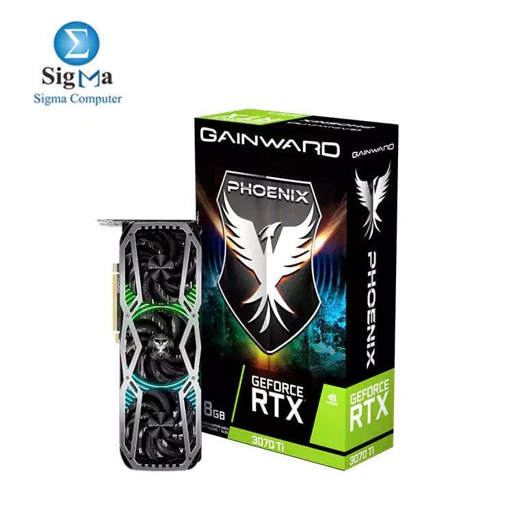 Gainward RTX 3070 Ti Phoenix, 8GB GDDR6X, 1770MHz Boost, 19Gbps, 608GB/s, 2.7-slot cooler, 3x DP 1.4a, 1x HDMI 2.1a, Dual 8-pin