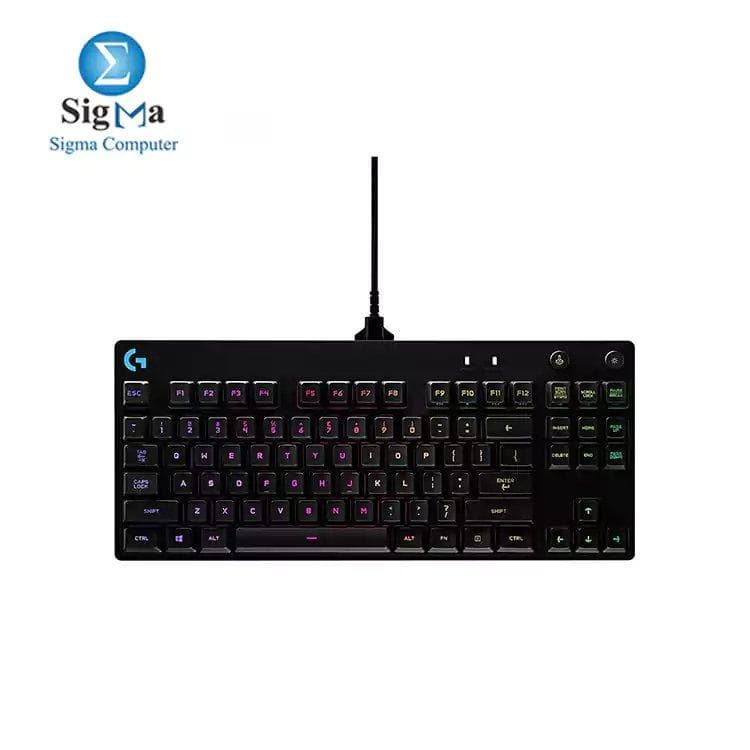 كيبورد جيمنج ميكانيكي Logitech G Pro - توزيع US INT'L - توصيل USB - سويتش أزرق - أسود
