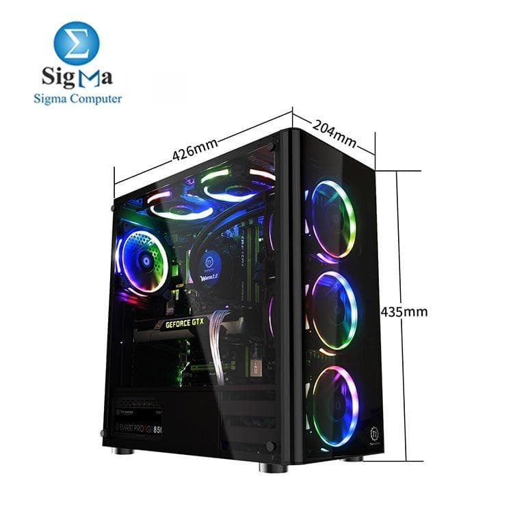كيسة جيمنج ثيرمالتيك Tt Voyager V3 ATX مع 3 مراوح RGB وزجاج مقسى ومزود طاقة 600W