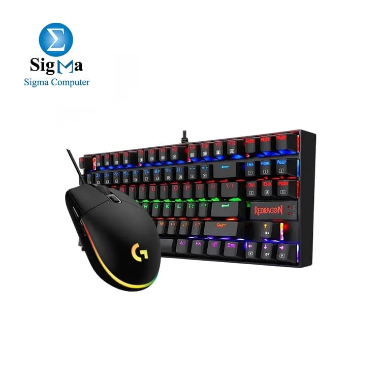 Bundle REDRAGON K552E Kumara Elite Rainbow BLACK Switch + Logitech G102 LIGHTSYNC RGB Gaming Mouse Black.