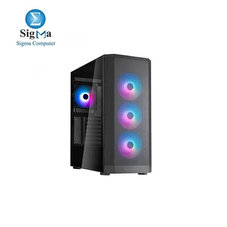 SilverStone FARA 514X ATX Mid-Tower Chassis with Four 120mm ARGB Fans, Dual 360mm Radiator Support, High Airflow Mesh Panel, 394mm GPU Support, USB-C I/O, and High-Capacity Design