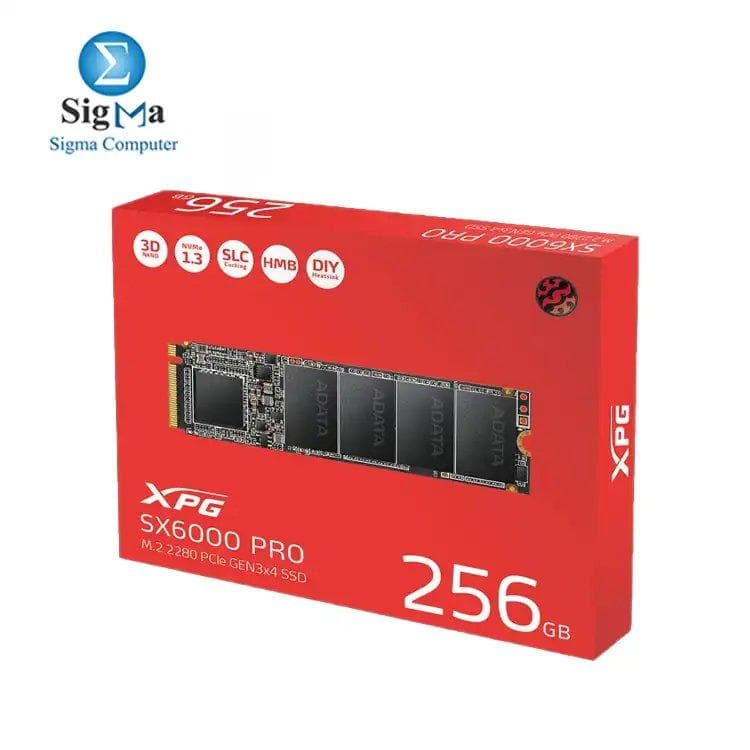 هارد XPG SX6000 Pro مساحة 256GB PCIe 3D NAND PCIe Gen3x4 M.2 2280 NVMe