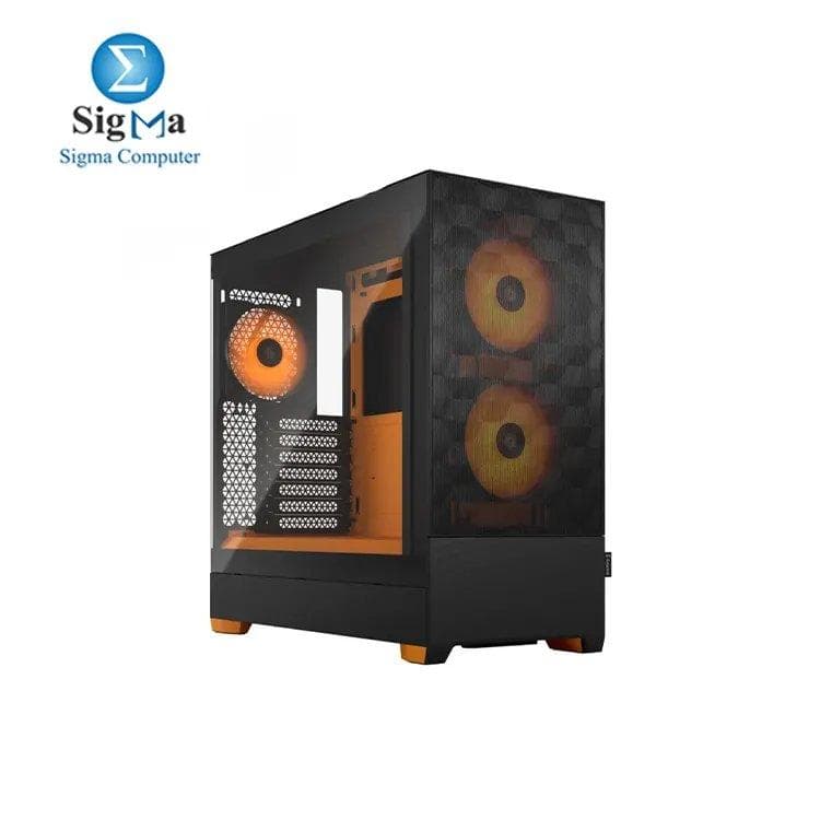 كيسة Fractal Design Pop Air RGB Orange Core Tempered Glass Clear Tint