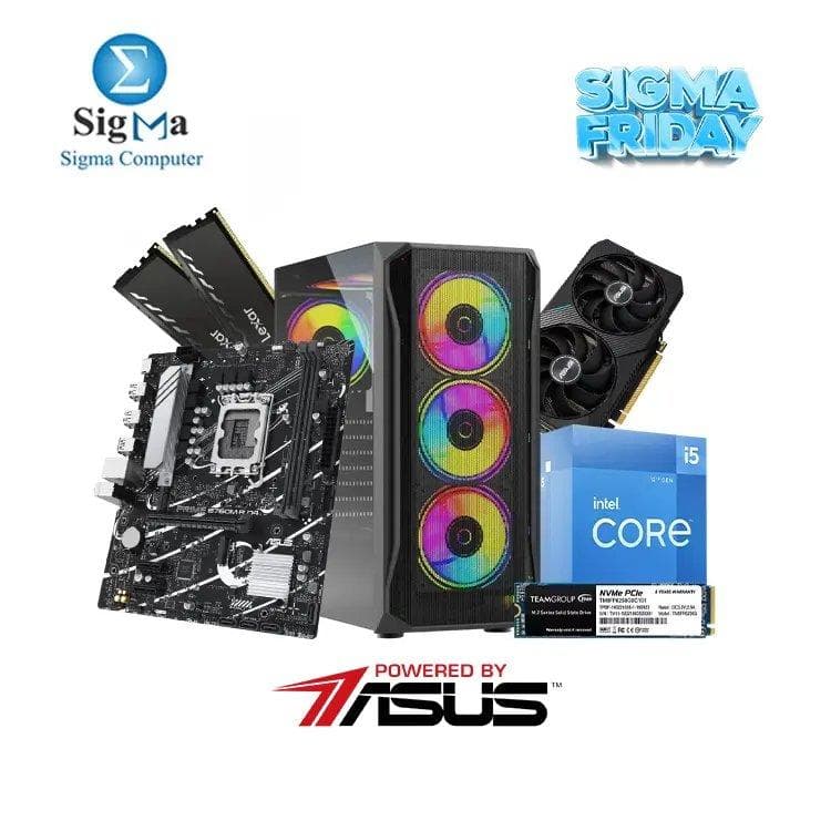 Sigma Friday Bundl-18-ASUS PRIME B760M-R D4- Intel-Core i5-12400F- Lexar THOR DDR4 2x8GB 3200HZ- ASUS Dual RTX 3050 OC 8GB- TEAMGROUP MP33 256GB M.2- ARKTEK AK-I1107 ARGB PSU 650W