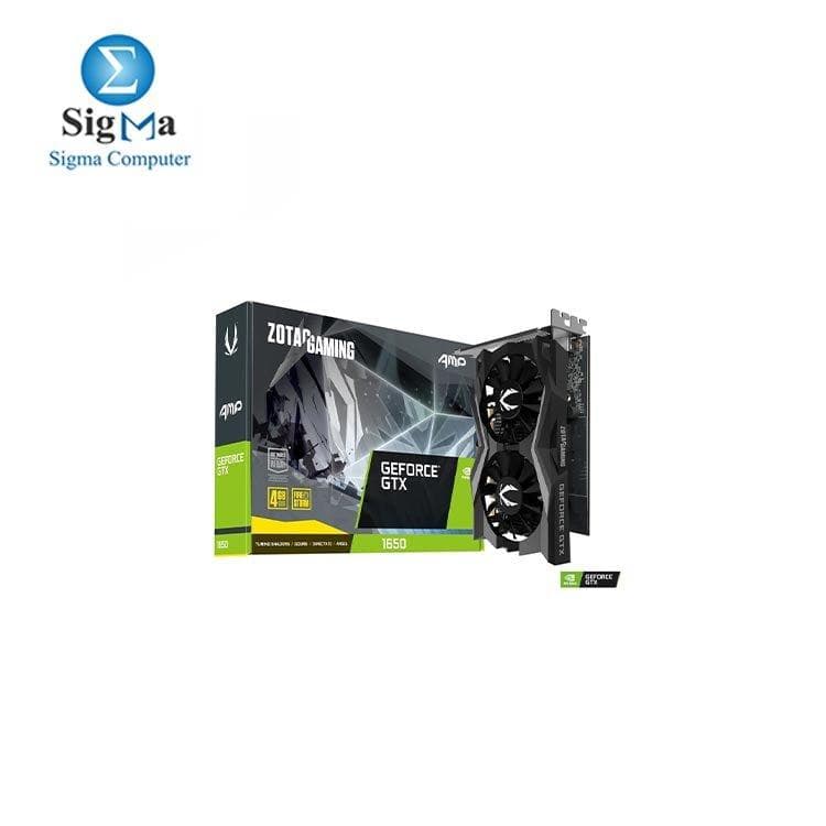 ZOTAC GAMING GTX 1650 AMP Core GDDR6 – 4GB GDDR6, 1650 MHz Boost, Dual 70mm Fans, 75W TDP, 6-pin Power, DP 1.4, HDMI 2.0b, DVI-D, Compact Dual-Slot