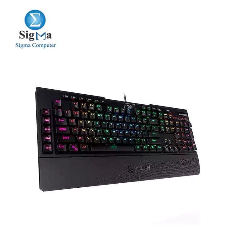 كيبورد جيمنج ميكانيكال Redragon K586 Brahma RGB - أسود - سويتش أزرق