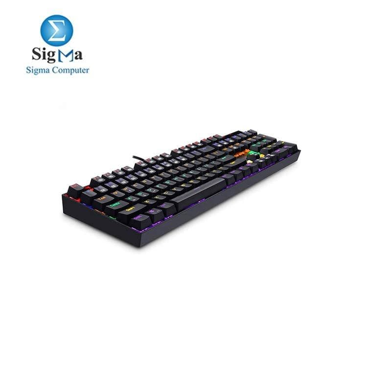 كيبورد جيمنج ميكانيكال ريدراجون K551-R بإضاءة RAINBOW LED وسويتش أزرق Cherry