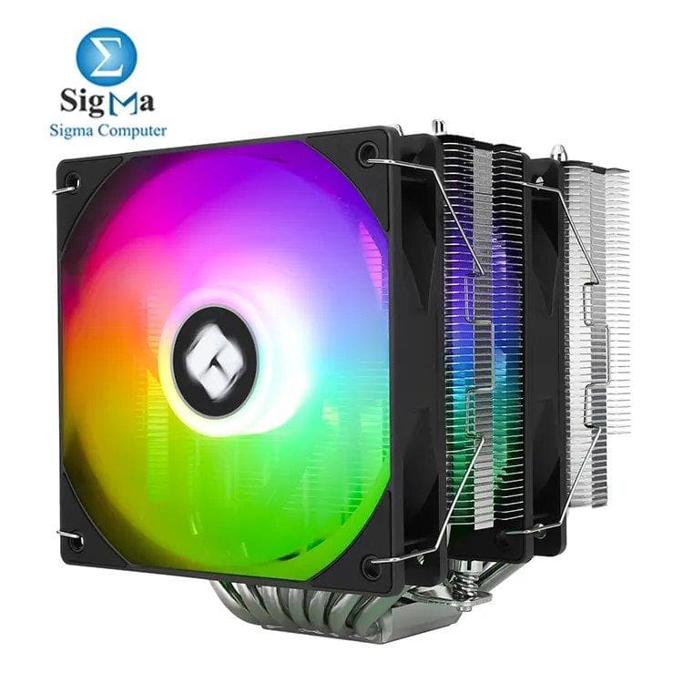 Thermalright Phantom Spirit 120 SE ARGB – Dual tower cooler with 7×6mm heatpipes, 154mm height, 120mm fan at 1500 RPM, 66.17 CFM, ARGB 3-Pin 5V, S-FDB bearing.