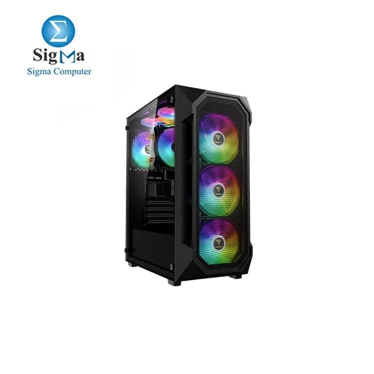 كيسة كمبيوتر AURA GC1 ELITE Mid-tower بإضاءة ARGB