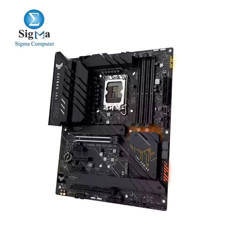 لوحة أم اسوس TUF Gaming Z690-Plus WiFi D4 LGA1700 (انتل الجيل 12) ATX للجيمنج (PCIe 5.0، DDR4، 4xM.2/NVMe SSD، 14+2 power stages، WiFi 6، 2.5Gb LAN، USB 3.2 Gen 2 أمامي Type-C)