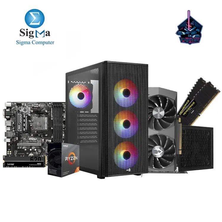 Fighter R5 3600 3060 12GB -323- MSI B450M PRO VDH Max - AMD Ryzen 5 3600 - CORSAIR 2x8GB 3200Mhz - ZOTAC RTX3060 TWIN EDGE 12GB - Lexar NM620 256GB - Aerocool Designer ARGB And LUX 550W 80+PLUS BRONZE Psu