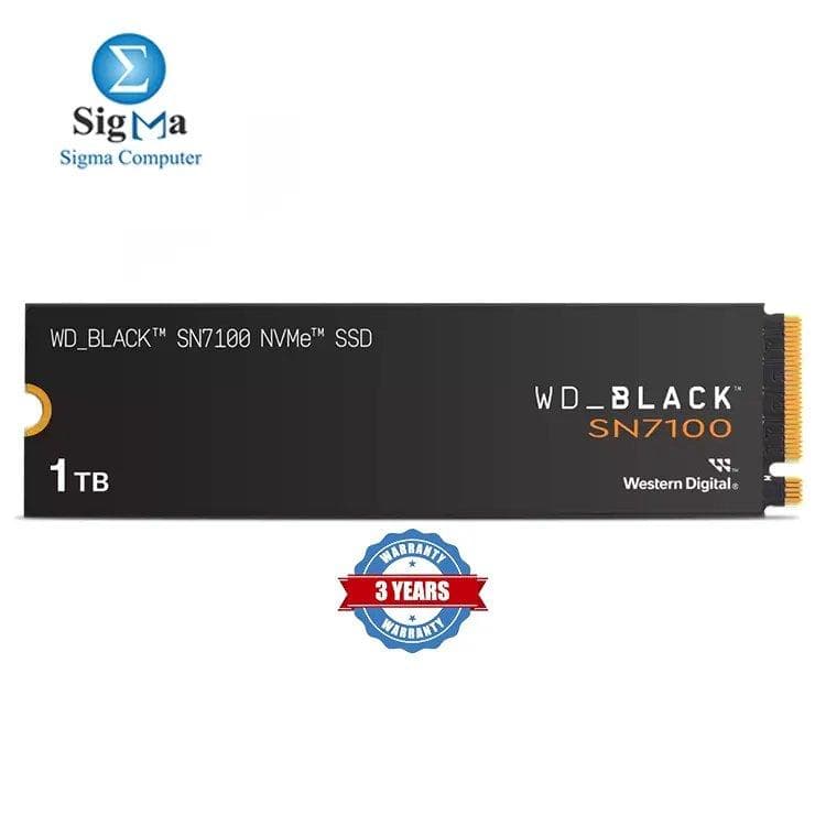 WD_BLACK SN7100 1TB NVMe SSD by Western Digital — PCIe Gen4, 7,250MB/s read, 6,900MB/s write, 3-year warranty,