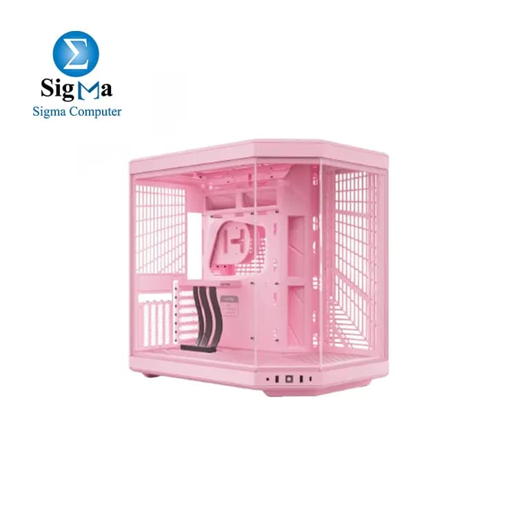 HYTE Y70 Mid-Tower ATX Gaming PC Desktop Case - Panoramic Tempered Glass - Dual Chamber - High Airflow Chassis - PCIE 4.0 Riser Cable Included - New Modern Aesthetic -(Pink)