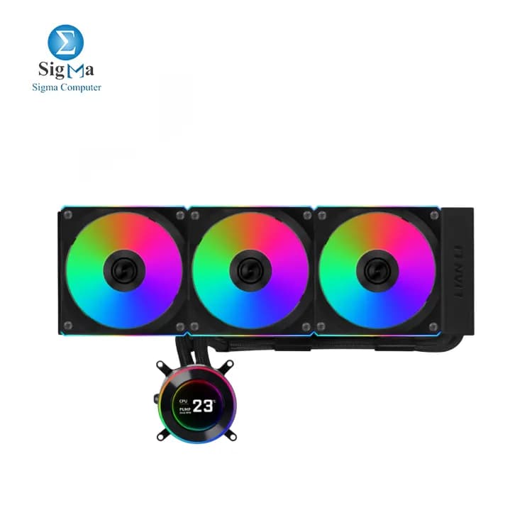 LIAN LI HydroShift II LCD-C 360CL 360MM Black with UNI FAN CL Wireless AIO Liquid Cpu Cooler- GHS2LCD36RB BLACK