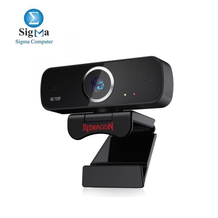 كاميرا ويب Redragon GW600 بدقة 720P مع ميكروفون مزدوج مدمج ودوران 360 درجة