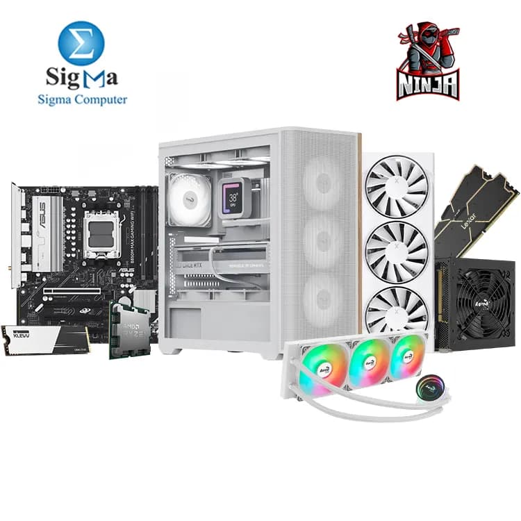 NINJA R7 8700F RX 9070 16GB -709- ASUS B850M MAX GAMING WIFI - AMD Ryzen 7 8700F Tray -  Lexar THOR 2x8GB DDR5 6000MHz - XFX RX 9070 16GB - KLEVV CRAS C910 500GB - AeroCool D501A White - Aerocool Integrator 750W 80+Gold - AeroCool Oasis 360mm White
